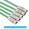 PATIKIL 3.5 Inch Length Wire Keychain Cable, 5 Pack Stainless Steel Key Ring Loop, Green