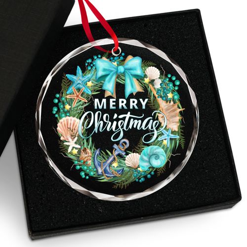 GAUDORA Christmas Beach House Decor - Christmas Ornaments 2024, Beach Theme Christmas Decorations For Home, Christmas, Birthday, Beach Gifts For Friends, Family - Christmas Decorations Glass Ornaments