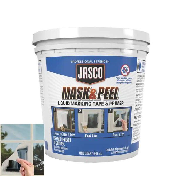 Jasco Liquid Mask And Peel,  Liquid Masking Tape & Primer Clear 1 Qt.