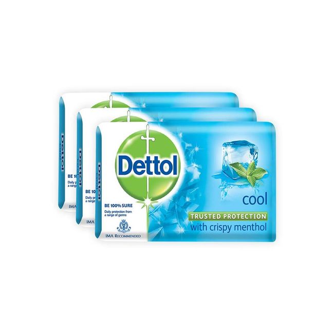 Dettol Cool Bar Soap for Healthy Skin Pack of 3 (3 X 125 g)