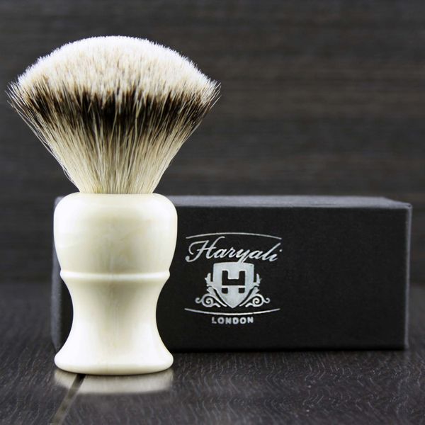 Hand Assembled Silver Tip Badger Shaving Brush in High Grade (ABS Plastic Handle) Sophist Collection Elegantly Designed by Haryali London.