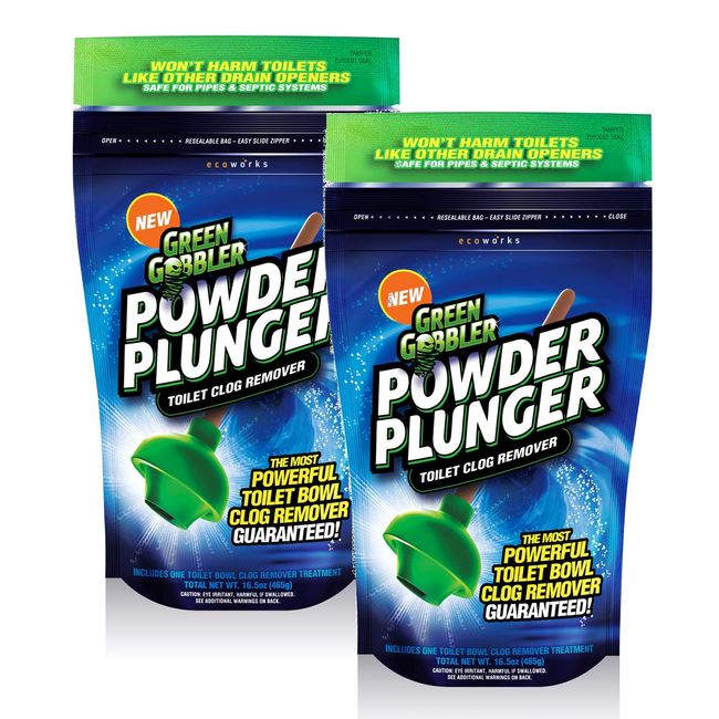 Green Gobbler 16.5 oz. Powder Plunger Toilet Clog Remover (2 Pack