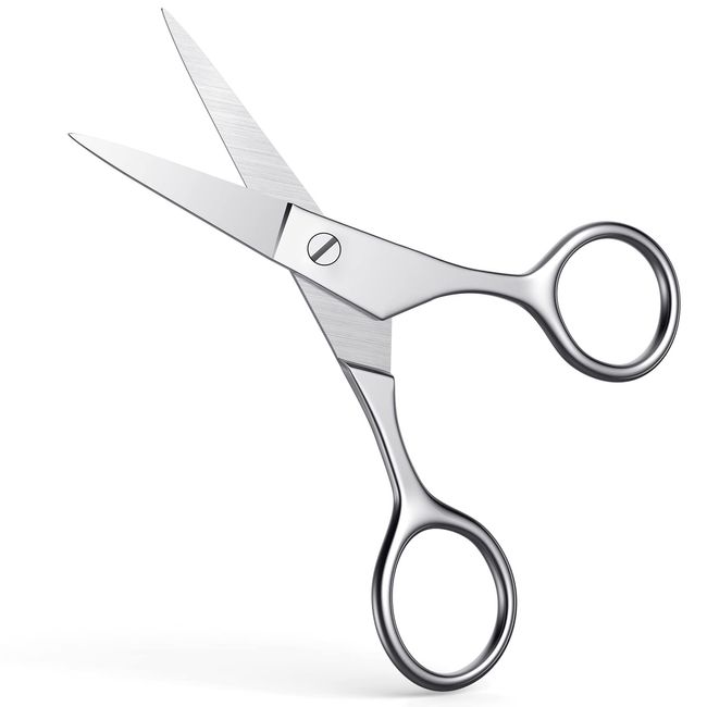 Straight Tip Small Scissors for Facial Hair - Mustache, Nose, Ear Hair &  Beard Trimming Scissors - Professional Stainless Steel (3 Pack)