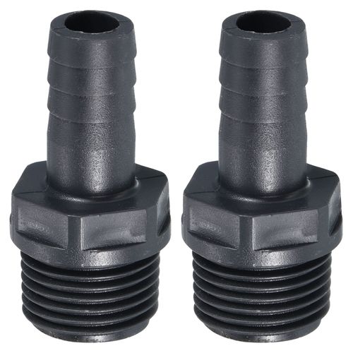 PATIKIL UPVC Barb Fitting Hose Barb Fitting Barb Fitting Barb Hose Fitting 2pcs 12mm Barb G1/2 Male Thread Pipe Connector Quick Fitting for Water Fuel Air Gray