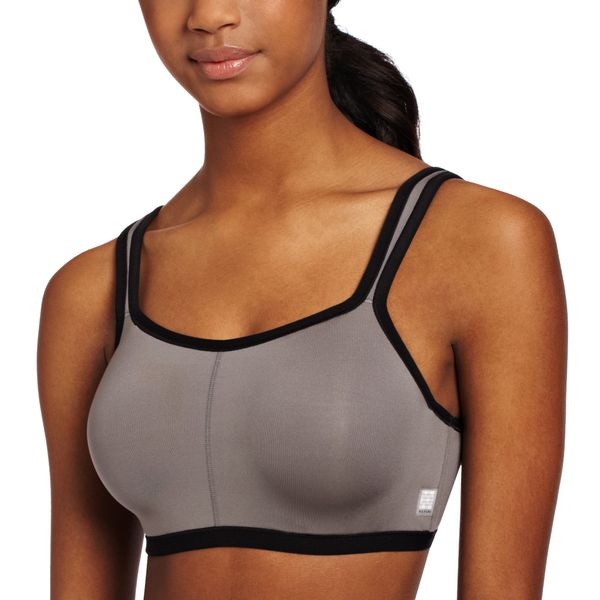 Natori Women's Power Yogi Convertible Sports Bra, Grey/Black, 36A