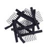24 pcs/lot Wig Combs 7-teeth Wig Clips Steel Teeth Polyester Durable Cloth Wig Combs for Hairpiece Caps Wig Accessories Tools (Black)
