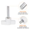 sourcing map 20pcs Wing Knobs M6 x 60mm Male Thread Plastic Tee Stud Knobs T Threaded Handles Hand Clamping Tightening Thumb Screws Thumbscrew, White