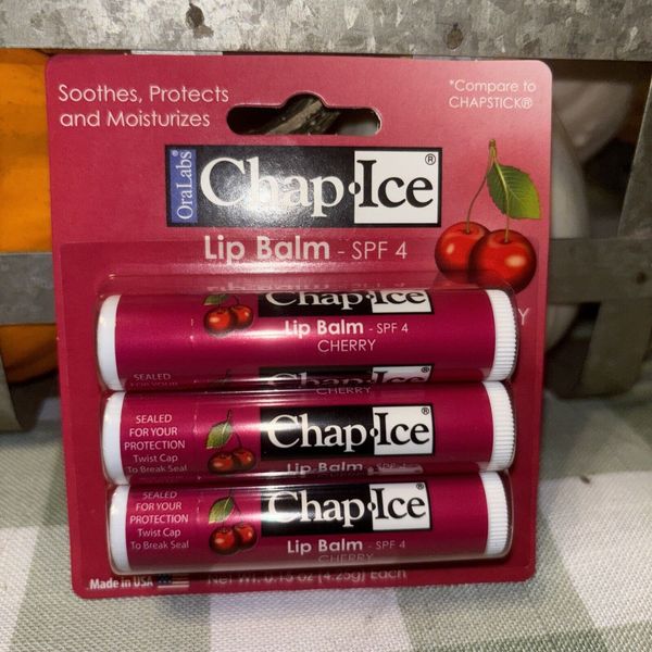 Chap Ice Lip Balm SPF 4 Cherry 3 Pack Oral Labs