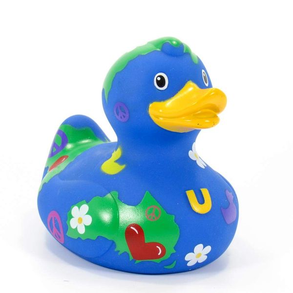 Peace Planet Rubber Duck Bath Toy | Highly Collectable Elegant Packaging | Imported from Holland | Bud Ducks Collectors Series| by Bud Duck USA