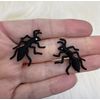 (Set of 2) Black Ant, Facing Left & Right, Bugs, Insects, Embroidered, Iron-on Patch