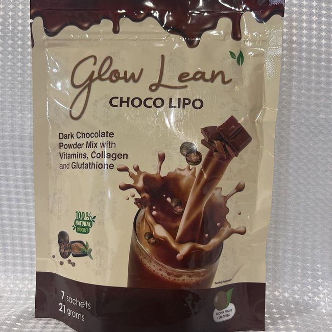 2x Pack Glow Lean Choco Lipo With Vitamins, Collagen And Glutathione