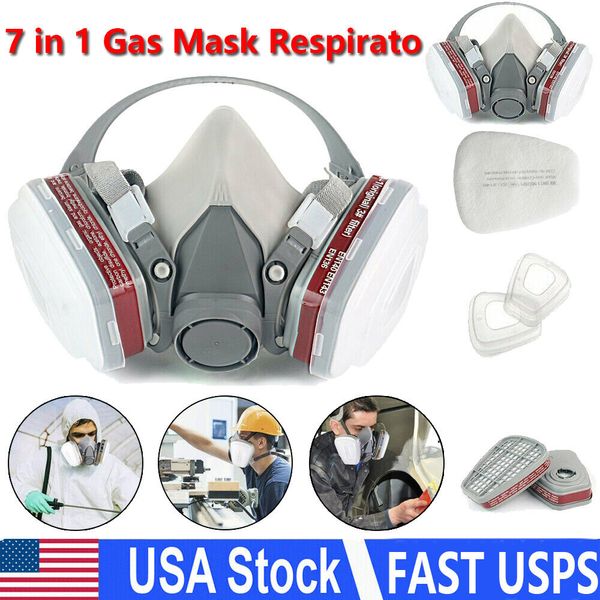 17 in 1 Half Face Gas Mask Suit Spray Painting Respirator Safety Facepiece 6200