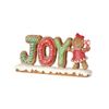 6" Gingerbread JOY Candy Christmas Table Centerpiece Sign
