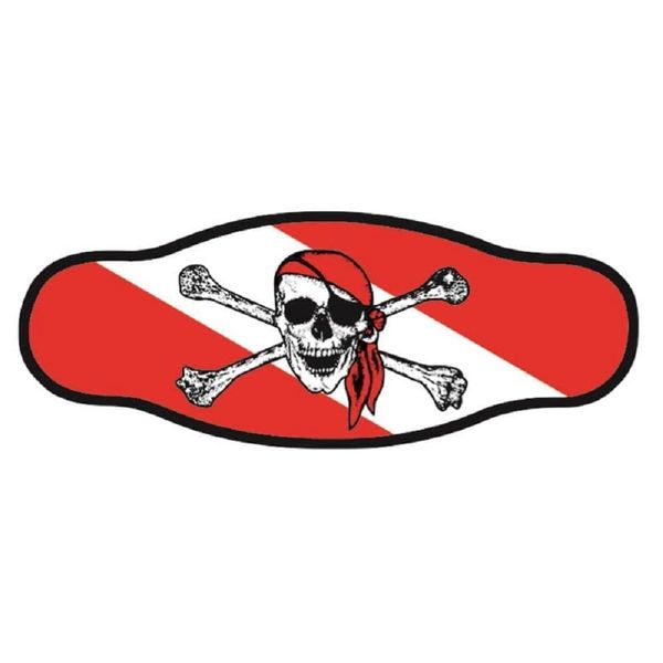 Best divers IN/SDFL, Neoprene Mask Strap Double Sheet, Jolly Roger