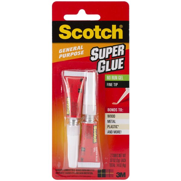 3M Scotch Super Glue Gel 2/Pkg-.07oz