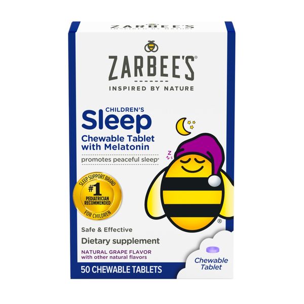 Zarbee's Kids Melatonin Chewable Tablets 1Mg Grape Flavor 50 Count