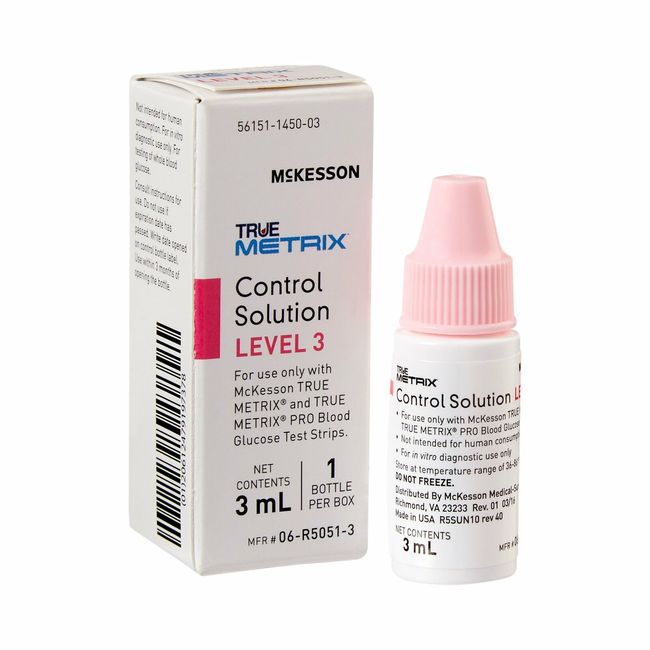 McKesson TRUE METRIX Blood Glucose Control Solution Level 3 3 mL 24 per Case