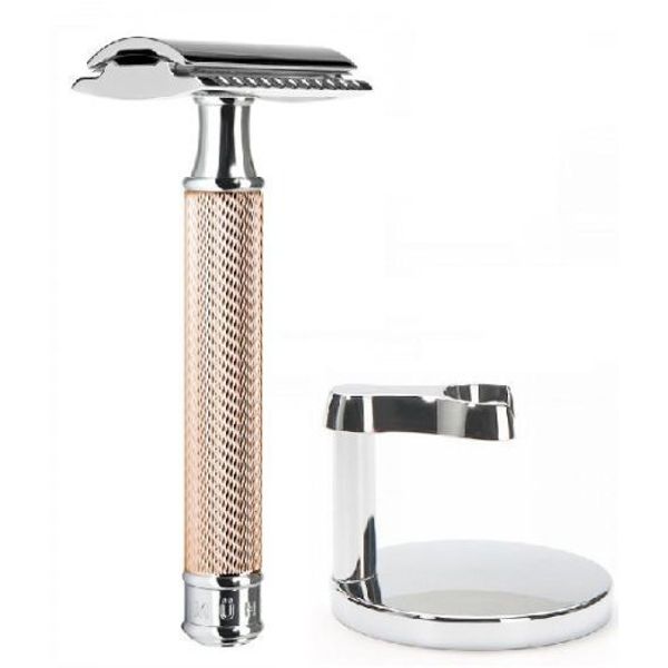 Müle R89SETROSEGOLD Classic Razor Stand Set, Rose Gold