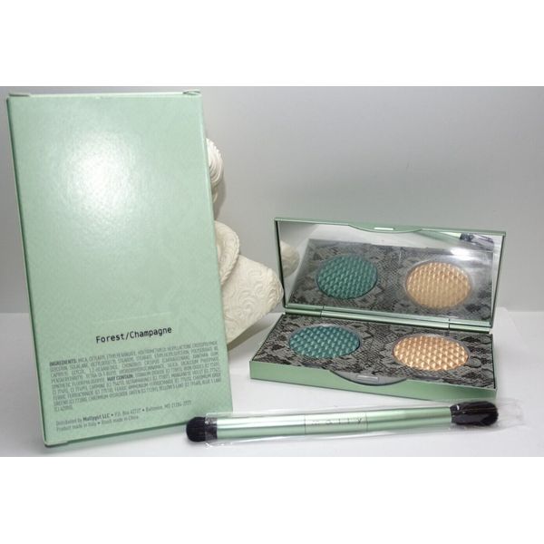 Mally Effortless Airbrush eye shadow duo FOREST CHAMPAGNE  WITH BRUSH