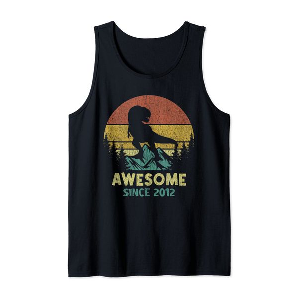 Awesome Since 2012 T-Rex Dinosaur Retro Tank Top
