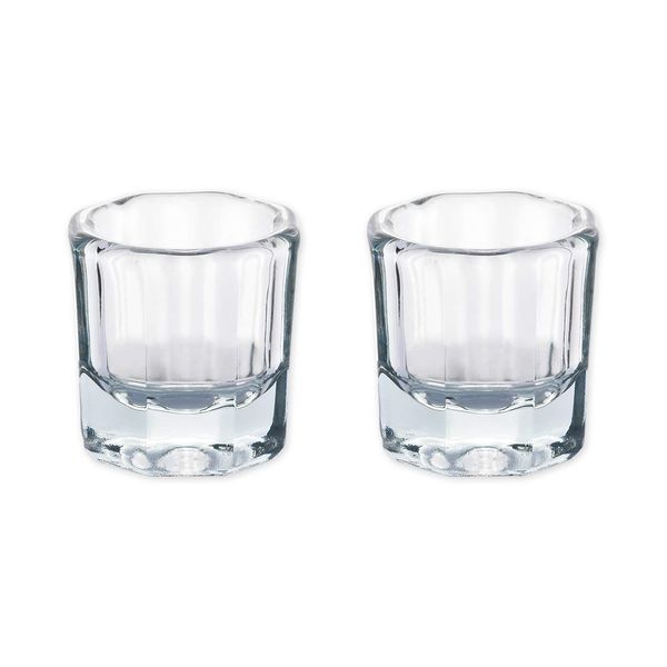 SCSpecial Dappen Dish 2 Pieces Acrylic Liquid Powder Crystal Glass Cups for Nail Art Multipurpose Glassware for Nail Art Salon Acrylic Nail Tools