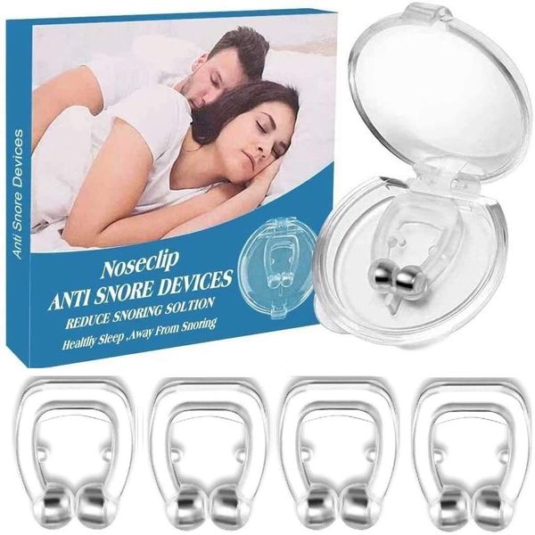 4PCS Anti Snore Devices, Snoring Stop Silicone Magnetic Anti Snore Nose Clip, Snoring Stop Comfortable Professional Sleeping Aid Relieve Snore for Men Women