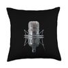 Inspiring Musical Artists Microphone Studio Recording Design Throw Pillow