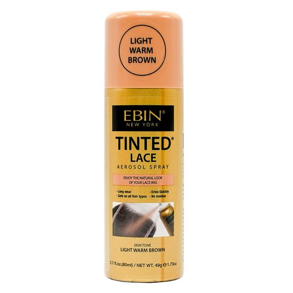 Tinted Lace Aerosol Spray - Light Warm Brown 2.7oz/ 80ml, Quick dry, Water Resistant, No Residue, Water Resistant, Even Spray, Matching Skin Tone, Natural Look