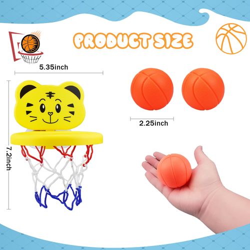 Basketball Hoop Bath Toy for 1-3 Year Old Baby Bath Toy 6 12 Month Basketball Hoop Toy Gifts 2 3 4 Basketball Water Game Bath Toys Set Gift for Baby Toddler Boys Girls 1 2 3 Baby Bath Toy (tiger)