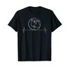 World Earth Map Vintage Globe Heartbeat T-Shirt