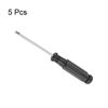 sourcing map Mini Slotted Screwdriver, 2.5mm Flat Head with Black Handle for Small Appliances, 5 Pcs