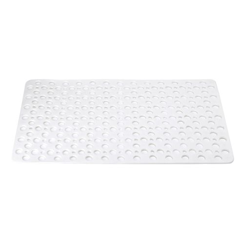 HARFINGTON Nonslip Bathtub Mat 29.5"x17" TPE Anti-Slip Washable Tub Shower Mats with Suction Cups and Drain Holes for Bathroom Kitchen Bathtub Treads Stairs, White