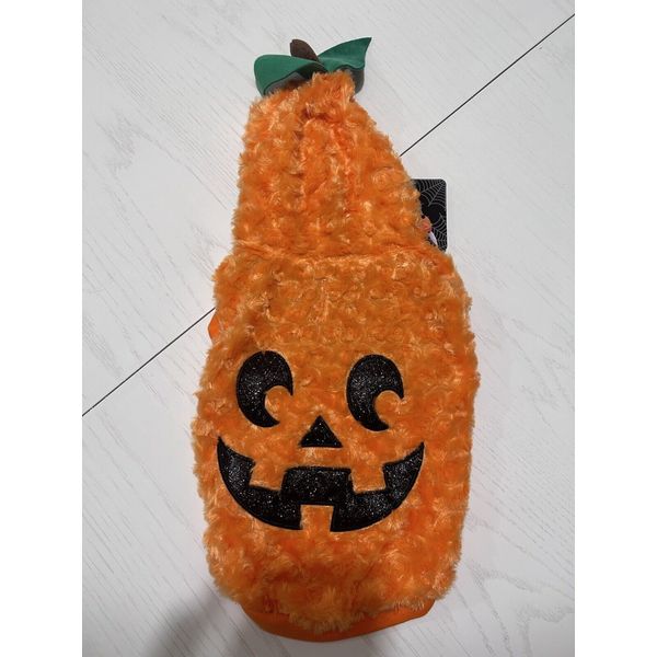 NWT Pumpkin Medium Animal Costume One Piece Vest Orange For Pets Black Glitter