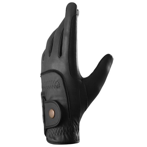 AFE Kids Genuine Leather Horse Riding Gloves Childrens Dublin Track Gloves Leather Equestrian (Black, Medium)