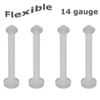 10 PC 14G 5/8" Soft Clear Tongue Ring Flexible Retainer Hide It Piercing Barbell