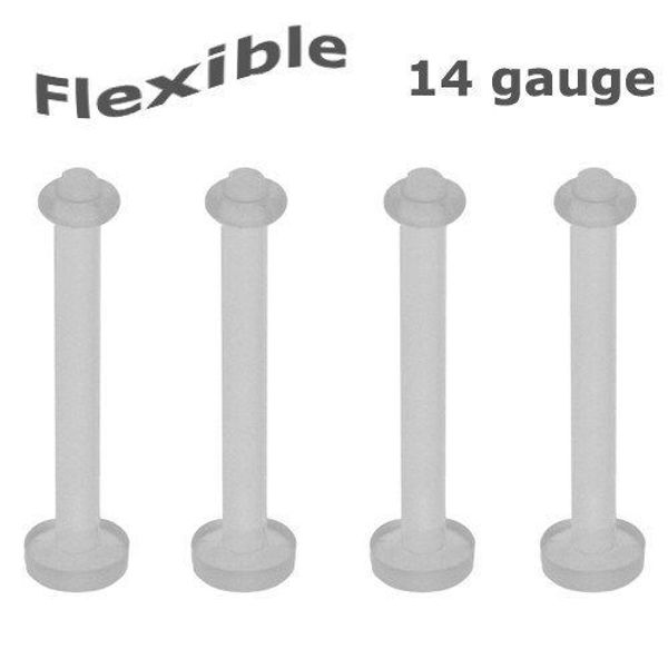 10 PC 14G 5/8" Soft Clear Tongue Ring Flexible Retainer Hide It Piercing Barbell