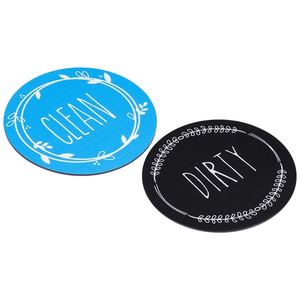 sourcing map Dishwasher Magnet Clean Dirty Sign Round Magnet Black-Blue Double-sided Use for Dishwasher Washing Machine Refrigerator Clean Dirty Sign Indication