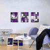 Visual Art Decor Purple and Grey Abstract Geometric Circle Canvas Wall Art Ru...