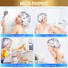 Shower Cap, Adjustable Shower Caps for Women, Extra Large Upgrade Double Waterproof Layers Hair Cap, Bath Caps Shower Hat Women Girls Adult Hair Protection Suitable for All Lengths and Thickness