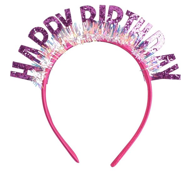 CHANGZHONG Birthday Headband Birthday Tiara Happy Bday Tiara Crown Party Hats Birthday Party Decorations Supplies Pink