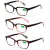 Classic Reader With Spring Hinges Half Translucent Tortoise Reading Glasses Magnification (All 3 Pairs, 5.00)