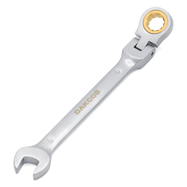 DAKCOS Flexible Head Ratchet Combination Wrench Spanner 6mm Chrome Vanadium Steel