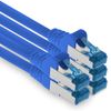 1aTTack.de Patch cable - 5x 2m Ethernet, network, LAN cable CAT6a (for gigabit networks, routers, switches, modems with RJ45 input - blue)