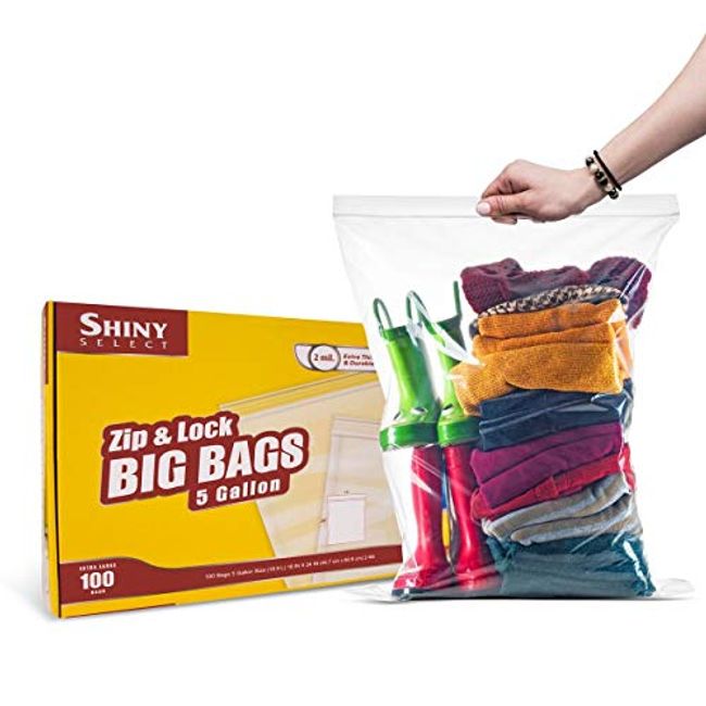 Large Roaster Food Storage Ziplock Bag, 5 Gallon Zip & Lock Strong clear  heavy..