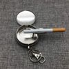 Lsgepavilion Portable Mini Pocket Ashtray with Key Chain Round Cigarette Ash Accessory