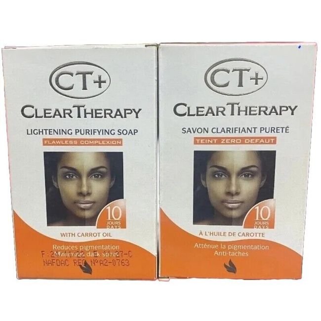 2Pcs of CT+ Clear Therapy Litening Purifying Soap / with Carrot Oil (Brand New)