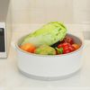 Fruit and Vegetable Washing Machine, Multifunctional Electric Vegetable Washing Basket with Double Layer for Kitchen (Second Generation White)