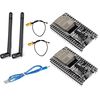 DUBEUYEW ESP32-DevKitC core Board ESP32 Development Board ESP32-WROOM-32U Set for Arduino with Antenna & Cable (2 Pack)