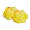 Bodylife Body Buffer, Puff, Exfoliating Bath & Shower Body Pouf, Scrunchie, Body Scrubber Yellow & White 55g Twin Pack