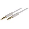 3.5MM Lead, Stereo, Slim, White, 1M, Audio & Video Cable Assemblies Qty X 1